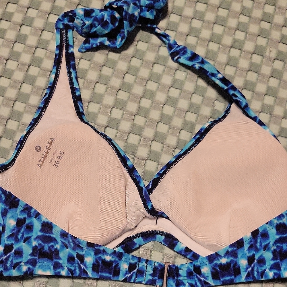 Athleta Blue Patterned Bikini Top - Picture 2 of 2